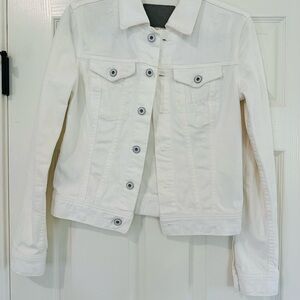 Ag Adriano Goldschmied White Jean Jacket Cropped Denim